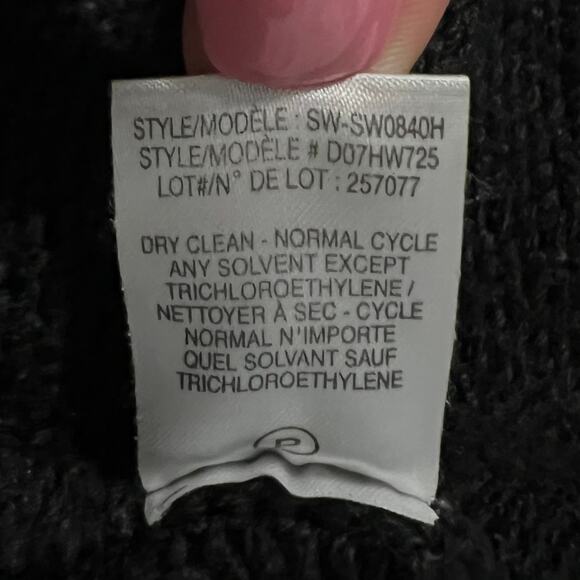 Helmut Lang Women's Black Scoop Neck Wool Blend Asymmetrical Knit Sweater Size M - Picture 11 of 12